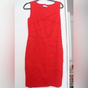 CALVIN KLEIN Red Textured Dress